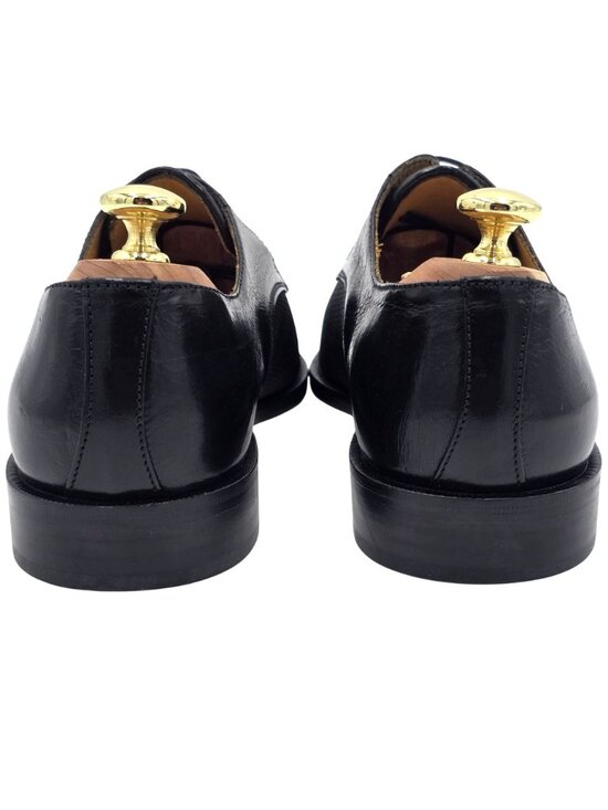 NEW Mercanti Fiorentini Italy Black Leather Woven Fabric Derbys 8M Dress Shoes main image 9